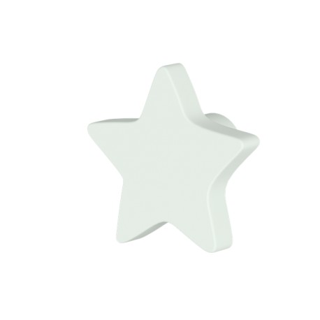 Pomo estrella color Blanco roto (unidad).