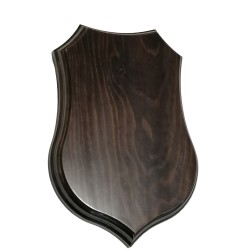 Metopa . Peana madera para colgar. En madera maciza, barnizada color Nogal. Varias medidas. (39*26 cms)